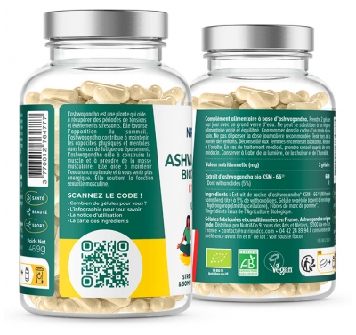 Nutri&Co Ashwagandha Bio Ksm-66® Stress Sommeil & Musculation 120 Gélules