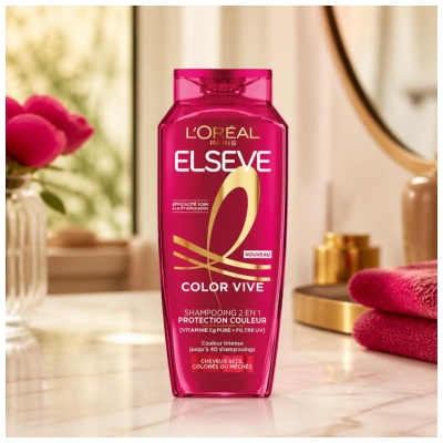 L'Oréal Paris Elseve Color Vive Shampoing 2en1 Protection Couleur Cheveux Secs Colorés ou Méchés 250 ml