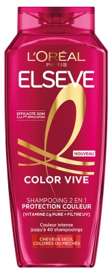 L'Oréal Paris Elseve Color Vive Shampoing 2en1 Protection Couleur Cheveux Secs Colorés ou Méchés 250 ml