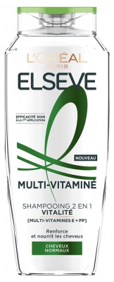 L'Oréal Paris Elseve Multi-Vitaminé Shampoing 2en1 Vitalité Cheveux Normaux 300 ml
