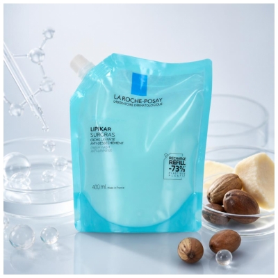 La Roche-Posay Lipikar Surgras Crème Lavante Anti Dessèchement Éco Recharge de 400 ML