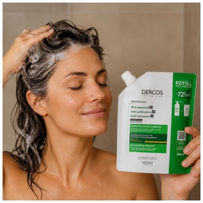 Vichy Dercos Shampoing Antipelliculaire Ds Cheveux Secs Éco-Recharge 390 ml