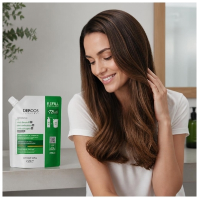 Vichy Dercos Shampoing Antipelliculaire Ds Cheveux Secs Éco-Recharge 390 ml