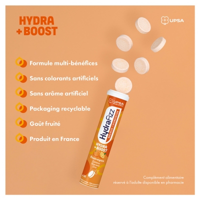 UPSA Hydrafizz Hydra+Boost 16 Unités Effervescentes