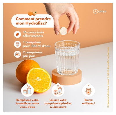 UPSA Hydrafizz Hydra+Boost 16 Unités Effervescentes
