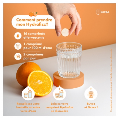 UPSA Hydrafizz Hydra+Sport 16 Unités Effervescentes