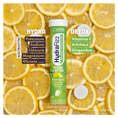 UPSA Hydrafizz Hydra+Détox 16 Unités Effervescentes