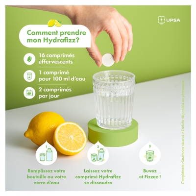 UPSA Hydrafizz Hydra+Détox 16 Unités Effervescentes