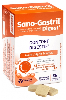 Laboratoire Yalacta Sano-Gastril Digest Confort Digestif 36 Unités à Mâcher