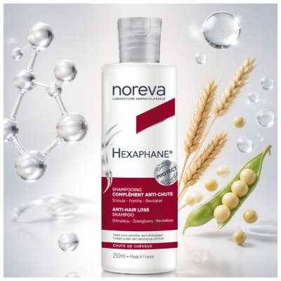 Noreva Hexaphane Shampooing Complément Anti-Chute Stimule et Fortifie 250 ml