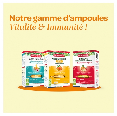 Superdiet Gelée Royale 1500 Miel Pollen Bio 20 Unités