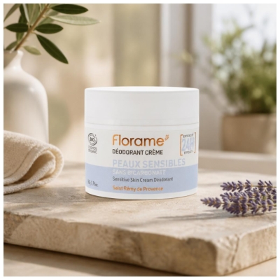 Florame Déodorant Crème 24H Peaux Sensibles Bio 50 Grammes