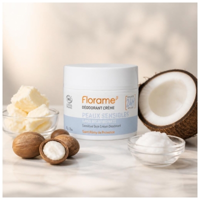 Florame Déodorant Crème 24H Peaux Sensibles Bio 50 Grammes