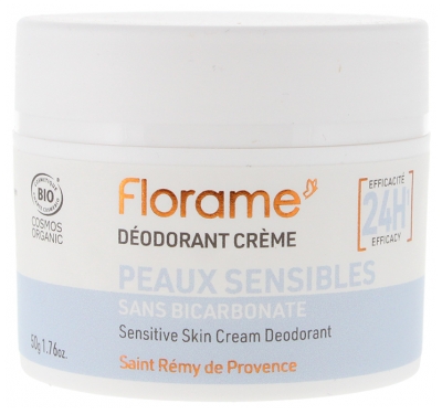 Florame Déodorant Crème 24H Peaux Sensibles Bio 50 Grammes