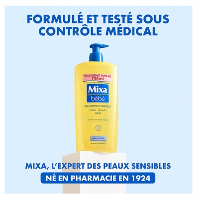 Mixa Bébé Gel 2 en 1 Corps et Cheveux 750 ml