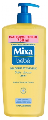 Mixa Bébé Gel 2 en 1 Corps et Cheveux 750 ml