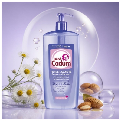 Cadum Bébé Cadum Huile Lavante Bonne Nuit Corps et Cheveux 750 ml