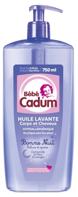 Cadum Bébé Cadum Huile Lavante Bonne Nuit Corps et Cheveux 750 ml