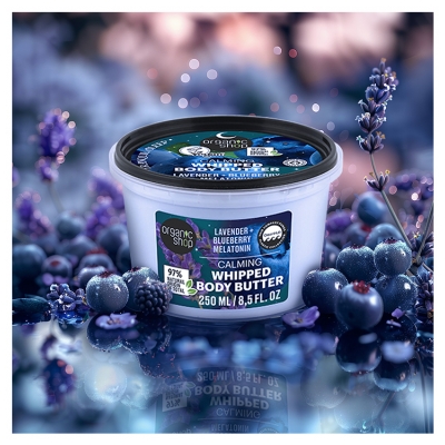 Organic Shop Calming Beurre Corps Apaisant Lavande Myrtille Melatonine 250 ml