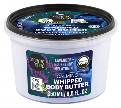 Organic Shop Calming Beurre Corps Apaisant Lavande Myrtille Melatonine 250 ml