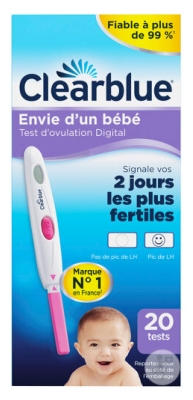 Clearblue Test d'Ovulation Digital 2 Jours es + Fertiles 20 Unités