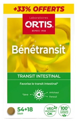 Ortis Bénétransit Transit Intestinal 54 Unités + 18 Unités Offerts 