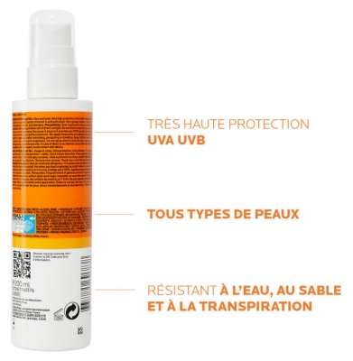 La Roche-Posay Anthelios Crème Solaire Spray Invisible Corps SPF50+ Avec Parfum 200 ml