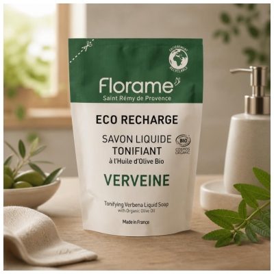 Florame Savon Liquide Tonifiant Verveine Éco-Recharge Biologique 470 ML