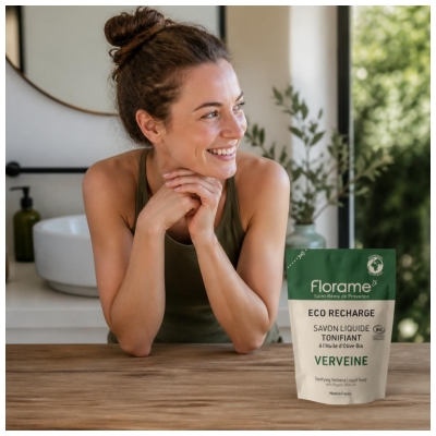 Florame Savon Liquide Tonifiant Verveine Éco-Recharge Biologique 470 ML