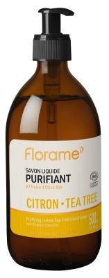 Florame Savon Liquide Purifiant Citron Arbre à Thé Biologique 500 ML
