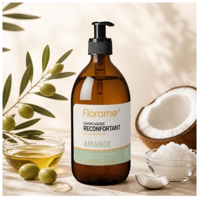 Florame Savon Liquide Réconfortant Amande Biologique 500 ML