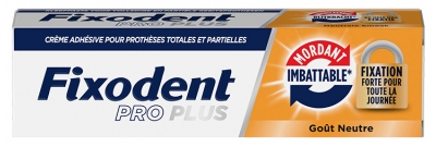 Fixodent Pro Plus Crème Adhésive Fixation Forte Goût Neutre 40 Grammes