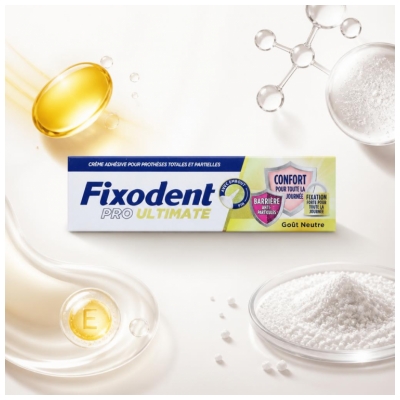 Fixodent Pro Ultimate Crème Adhésive Goût Neutre 40 Grammes