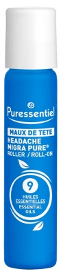 Puressentiel Migra Pure Maux de Tête 9 Huiles Essentielles Roller 10 ml