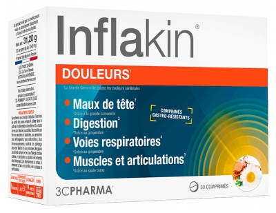 3C Pharma Inflakin Douleurs 210 mg 30 Comprimés
