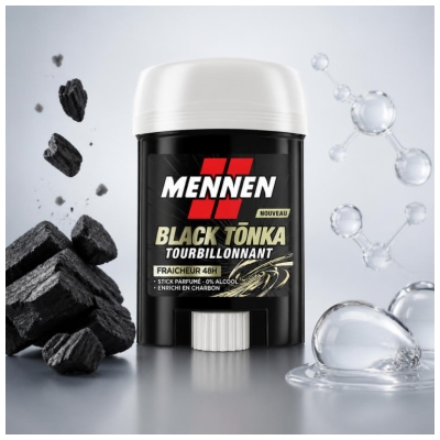 Mennen Déodorant Black Tonka Tourbillonnant Fraicheur 48H Stick 60 ml