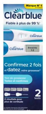 Clearblue Test de Grossesse Confirmez 2 Fois et Datez 2 Étapes 2 Tests