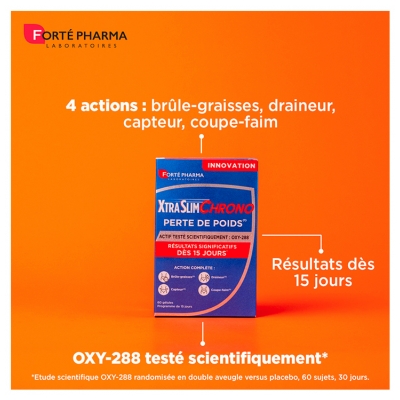 Forté Pharma Xtraslim Chrono - Perte de Poids - 60 Gélules (Programme de 15 Jours)