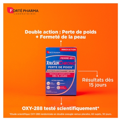 Forté Pharma Xtraslim Chrono - Femme 45 Ans et + - Perte de Poids - 60 Gélules (Programme de 15 Jours)