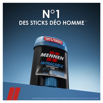 Mennen Déodorant Stick 72H Anti-Transpirant Intraçable 60 ml