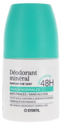 Stentil Déodorant Minéral pour Peaux Normales 48H Roll-On 50 ml