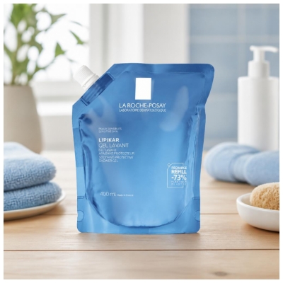 La Roche-Posay Lipikar Gel Lavant Gel Douche Apaisant Éco Recharge 400 ML