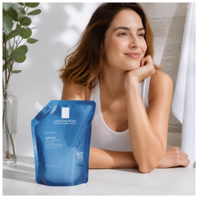 La Roche-Posay Lipikar Gel Lavant Gel Douche Apaisant Éco Recharge 400 ML