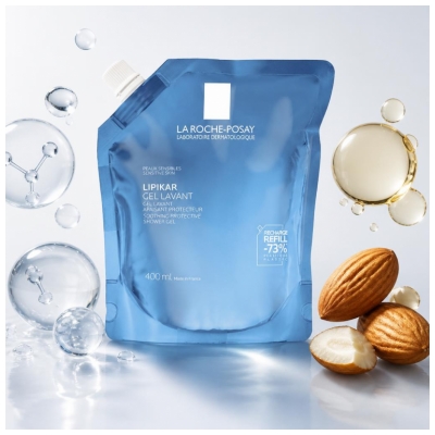 La Roche-Posay Lipikar Gel Lavant Gel Douche Apaisant Éco Recharge 400 ML