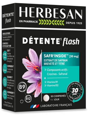 Herbesan Détente Flash Safr'Inside 30 mg 30 Unités
