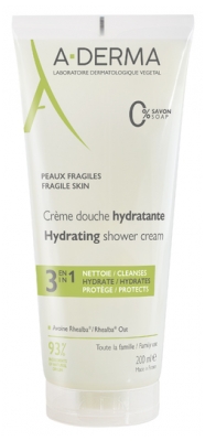 A-DERMA Crème Douche Hydratante 3en1 Peaux Fragiles 200 ml