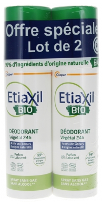 Etiaxil Déodorant Végétal 24H Lotus Vert Bio Lot 2 x 100 ml