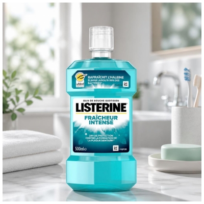 Listerine Bain de Bouche Fraîcheur Intense Sans Alcool 500 ml
