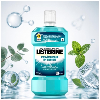 Listerine Bain de Bouche Fraîcheur Intense Sans Alcool 500 ml