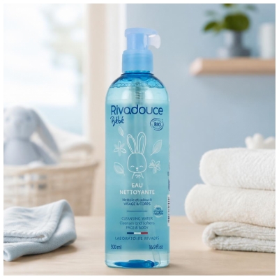 Rivadouce Bébé Eau Nettoyante Visage et Corps Bio 500 ml